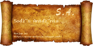 Soós Antónia névjegykártya